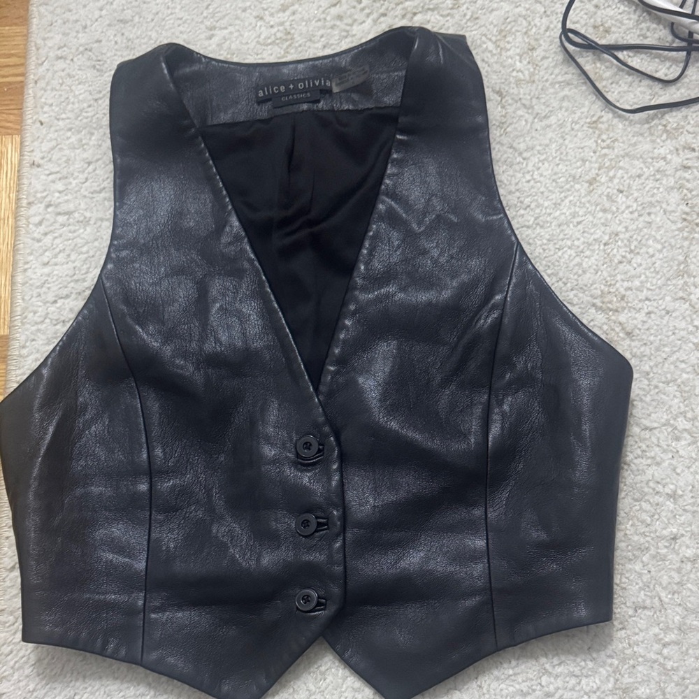 Alice + Olivia Sleek Black Vest